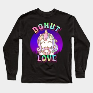 Unicorn Donut Love Long Sleeve T-Shirt